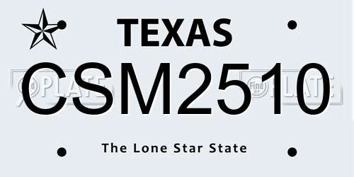 CSM2510 Texas License Plate
