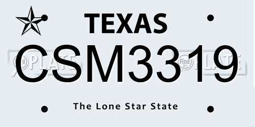 CSM3319 Texas License Plate