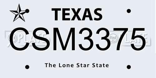 CSM3375 Texas License Plate