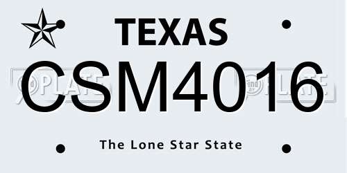 CSM4016 Texas License Plate