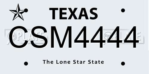 CSM4444 Texas License Plate