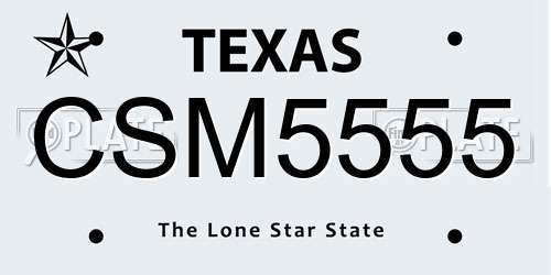 CSM5555 Texas License Plate