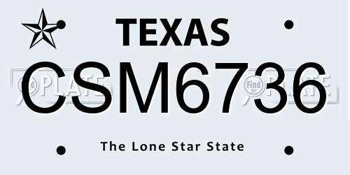 CSM6736 Texas License Plate