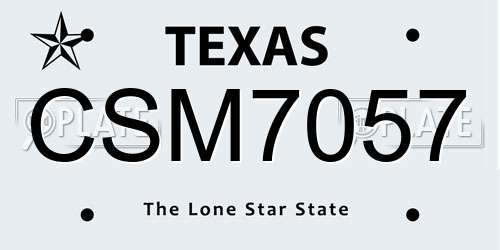 CSM7057 Texas License Plate