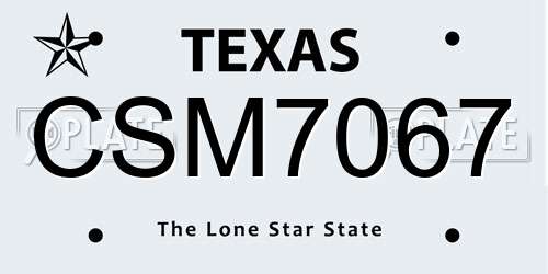 CSM7067 Texas License Plate