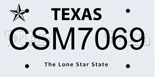 CSM7069 Texas License Plate