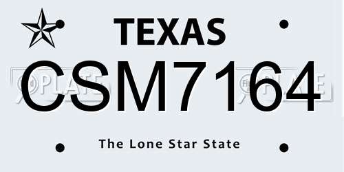 CSM7164 Texas License Plate