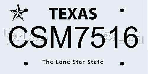 CSM7516 Texas License Plate