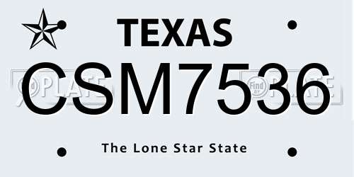 CSM7536 Texas License Plate