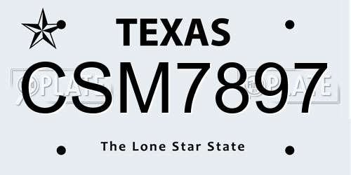 CSM7897 Texas License Plate