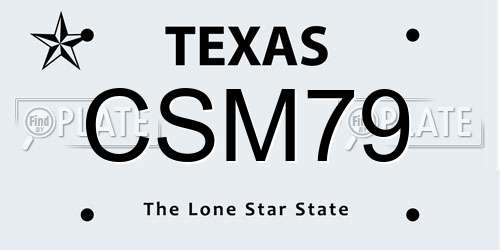CSM79 Texas License Plate