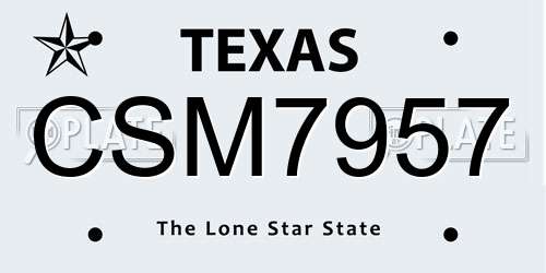 CSM7957 Texas License Plate