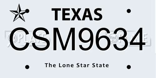 CSM9634 Texas License Plate