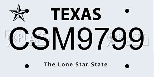 CSM9799 Texas License Plate