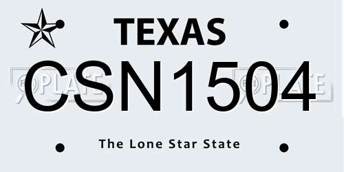 CSN1504 Texas License Plate