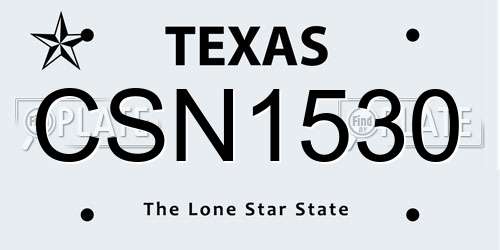 CSN1530 Texas License Plate