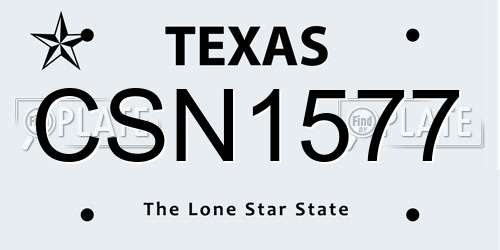 CSN1577 Texas License Plate