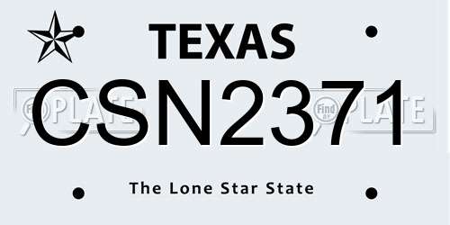 CSN2371 Texas License Plate