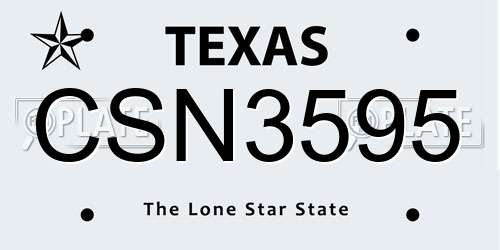 CSN3595 Texas License Plate