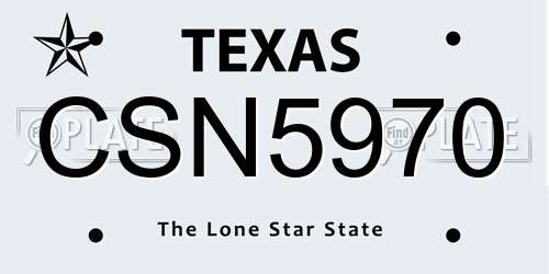 CSN5970 Texas License Plate