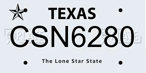 CSN6280 Texas License Plate