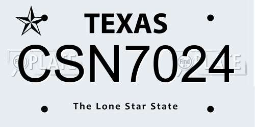 CSN7024 Texas License Plate