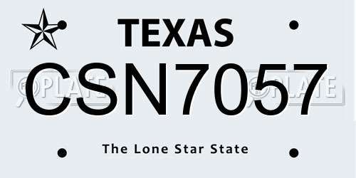 CSN7057 Texas License Plate