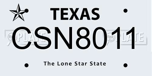 CSN8011 Texas License Plate