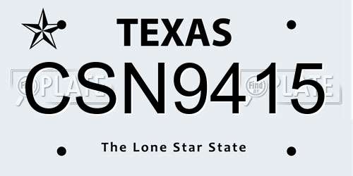 CSN9415 Texas License Plate