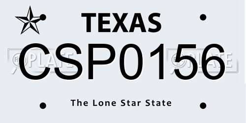 CSP0156 Texas License Plate