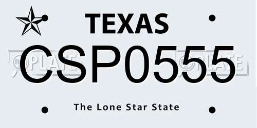 CSP0555 Texas License Plate
