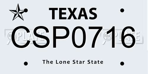 CSP0716 Texas License Plate