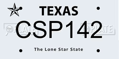 CSP142 Texas License Plate