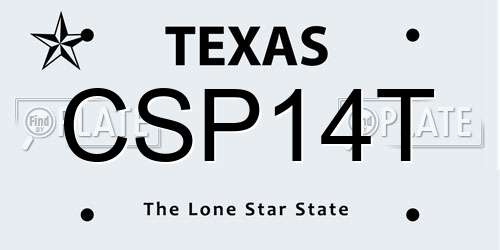 CSP14T Texas License Plate