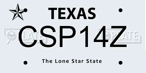CSP14Z Texas License Plate