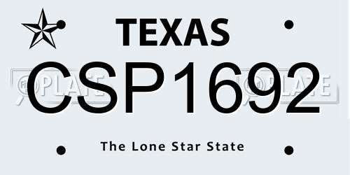 CSP1692 Texas License Plate