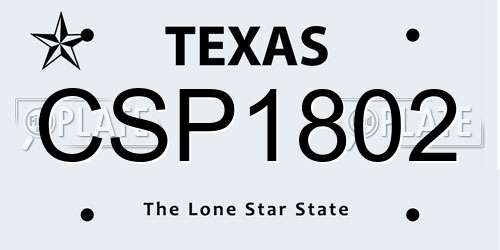 CSP1802 Texas License Plate
