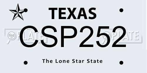 CSP252 Texas License Plate