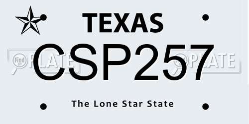 CSP257 Texas License Plate