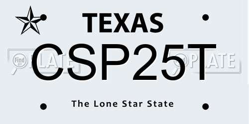 CSP25T Texas License Plate