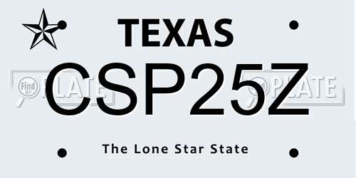 CSP25Z Texas License Plate