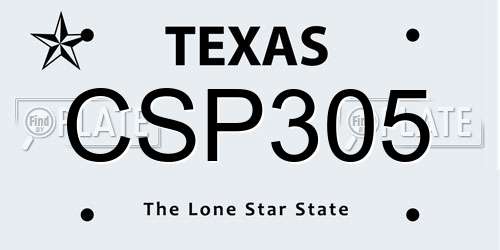 CSP305 Texas License Plate