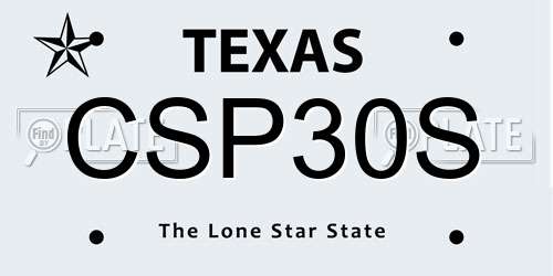 CSP30S Texas License Plate