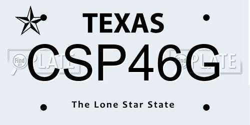 CSP46G Texas License Plate