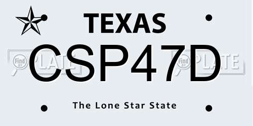 CSP47D Texas License Plate