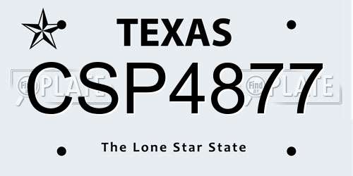 CSP4877 Texas License Plate