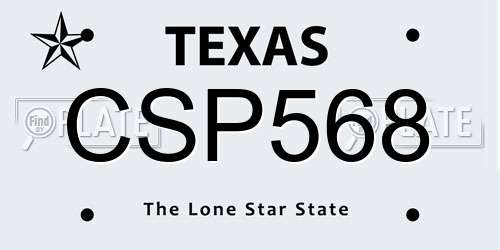 CSP568 Texas License Plate
