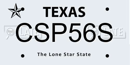 CSP56S Texas License Plate