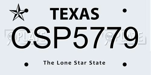 CSP5779 Texas License Plate