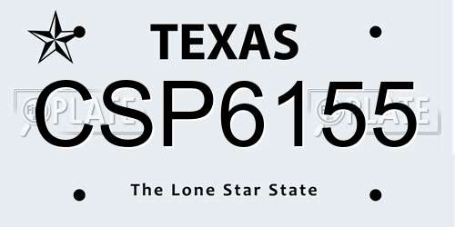 CSP6155 Texas License Plate